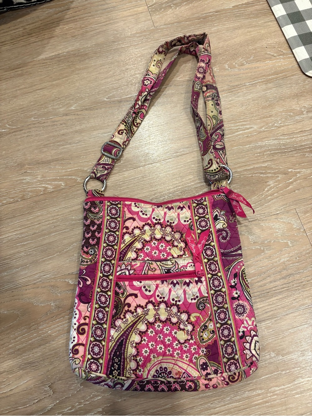 Vera Bradley Pink Paisley Quilted Crossbody Shoulder Bag